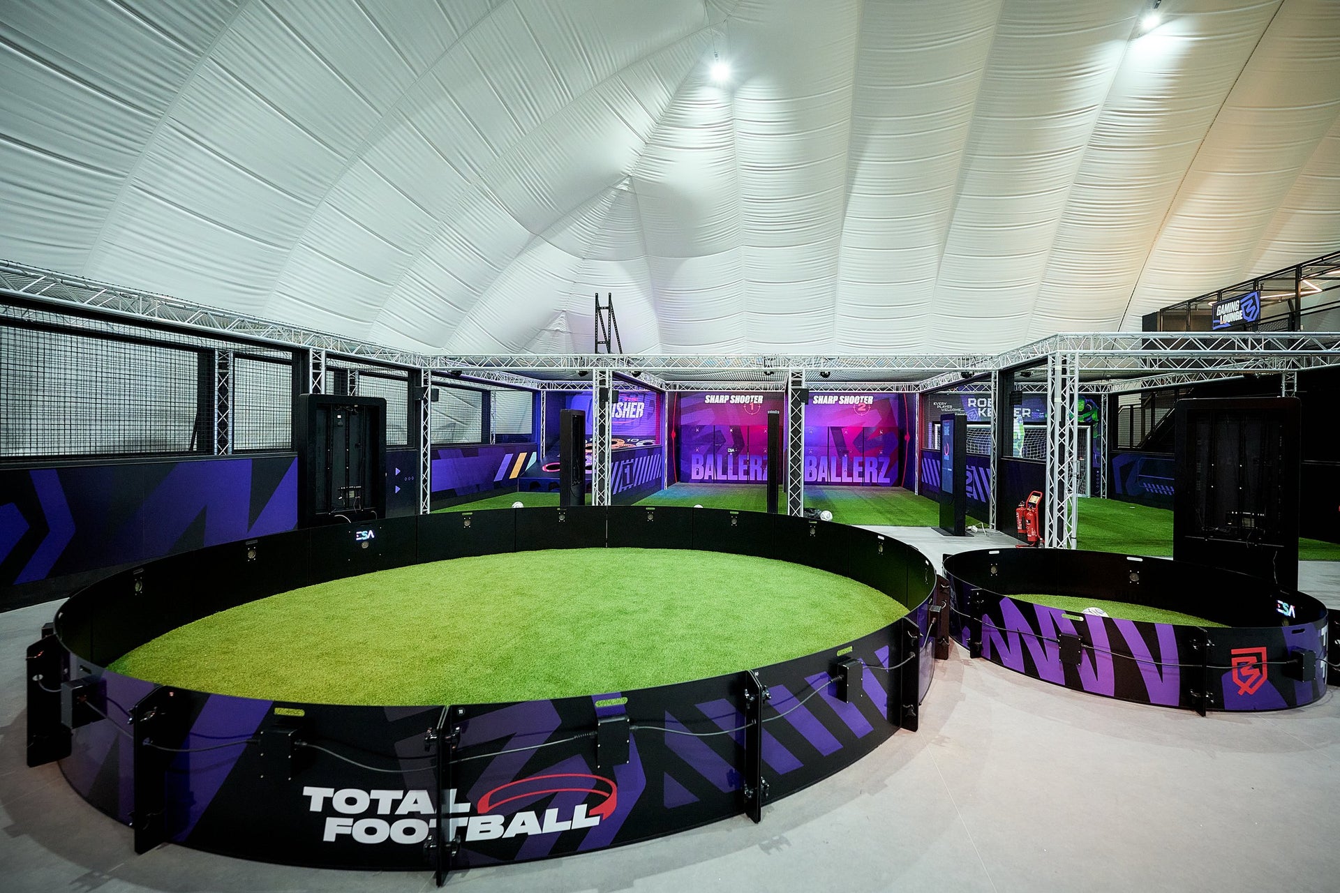 range of acura elite products inside indoor training facility with icon arena fast feet and precision wall