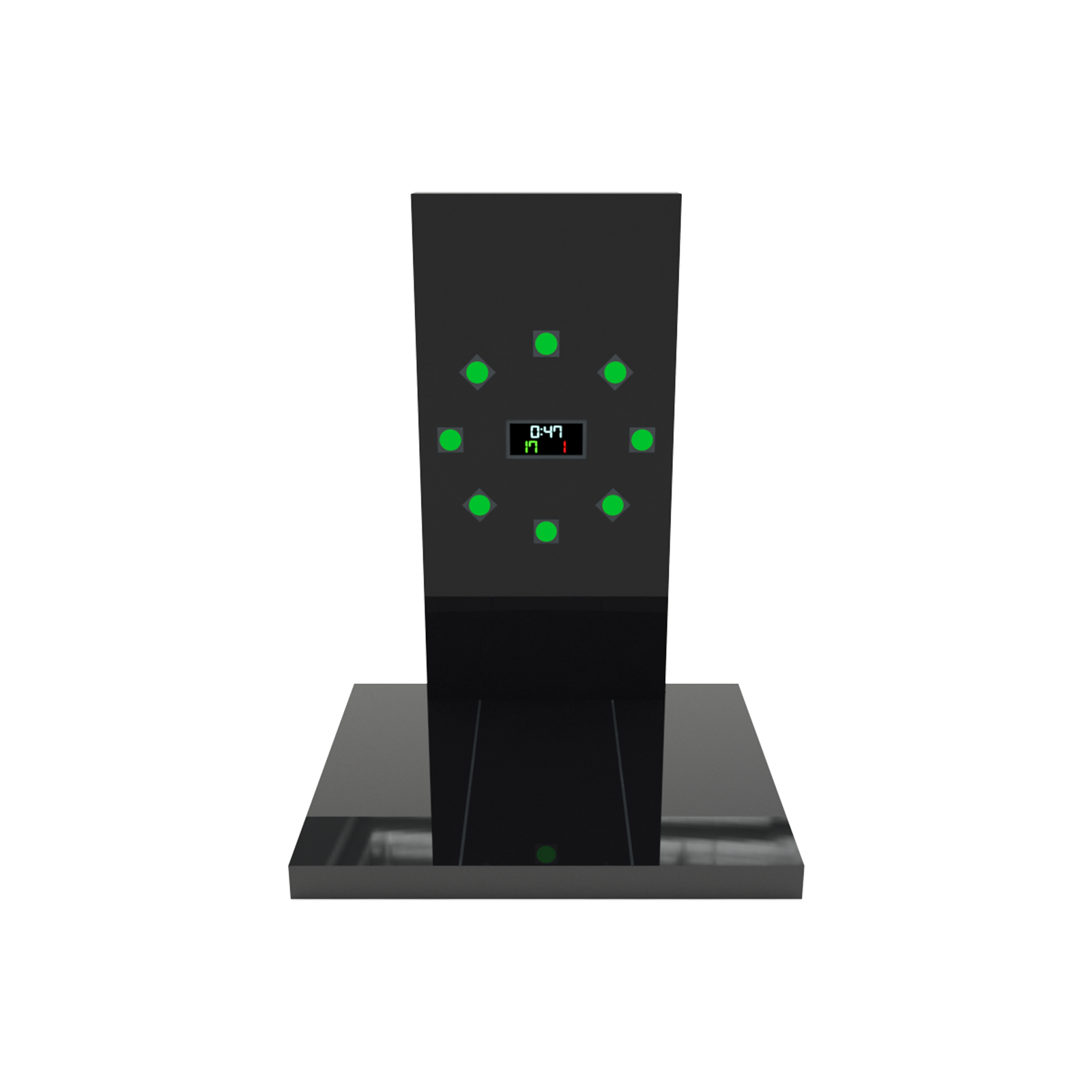 3d graphic of a black esa apex vertical jump training device on a transparent background