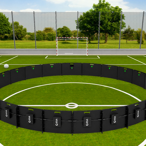 Product image of the ICON 8m equipment being used on a football pitch