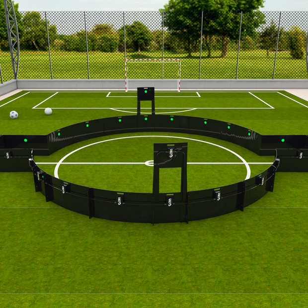 Product image of the ICON V2 equipment being used on a football pitch