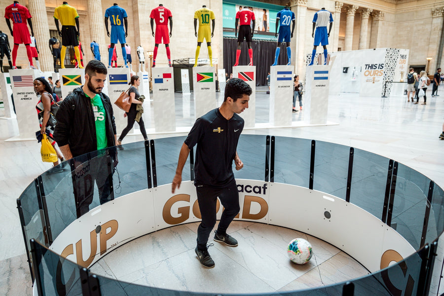 A player using the icon fast feet in a shopping mall