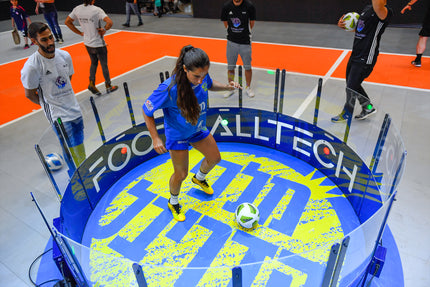 A woman using the acura elite fast feet in a sports centre