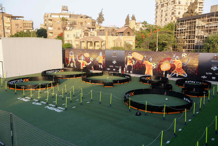 Outdoor sports training facility with various acura icon products including icon arena 6m and icon fast feet