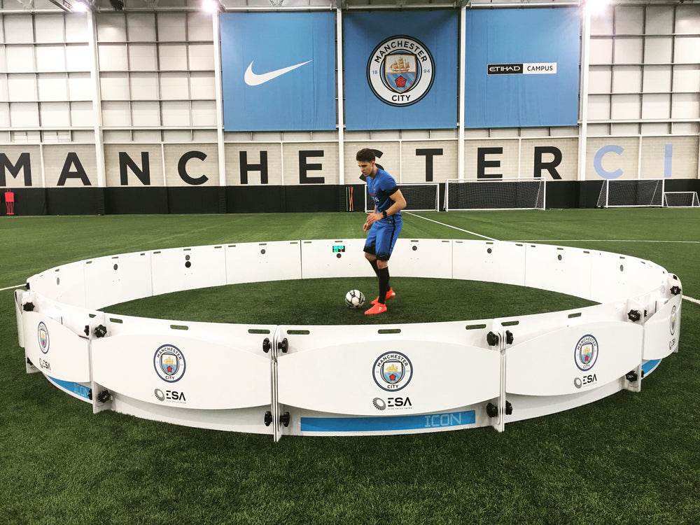 A manchester city football player using the icon v2
