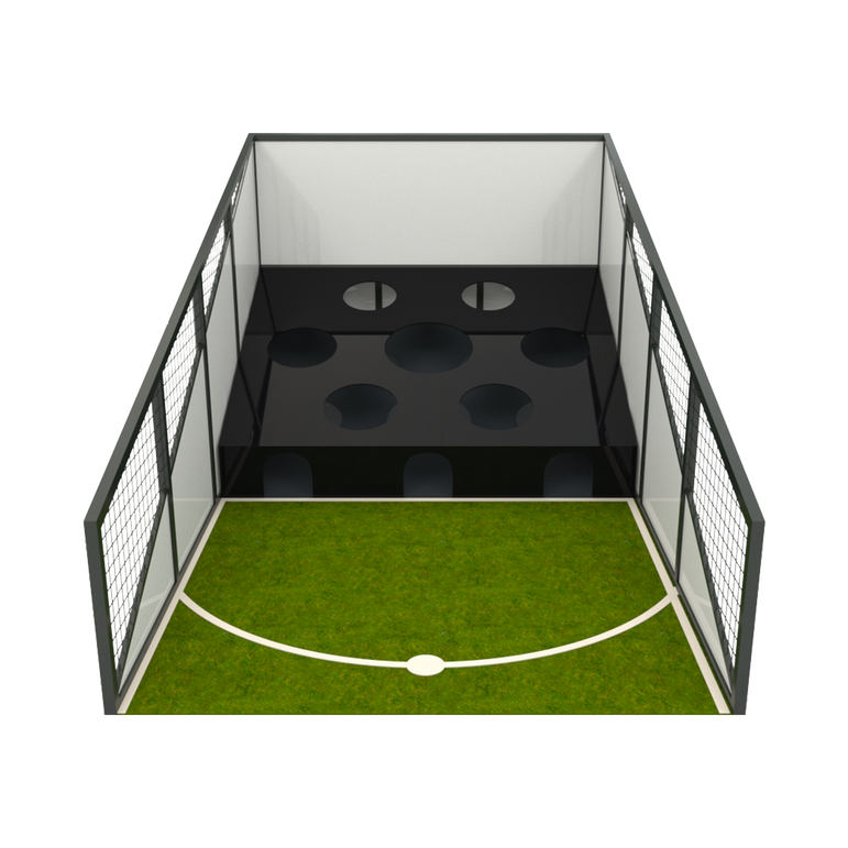 3d graphic of acura elite panenka with astro and fencing around equipment with transparent background