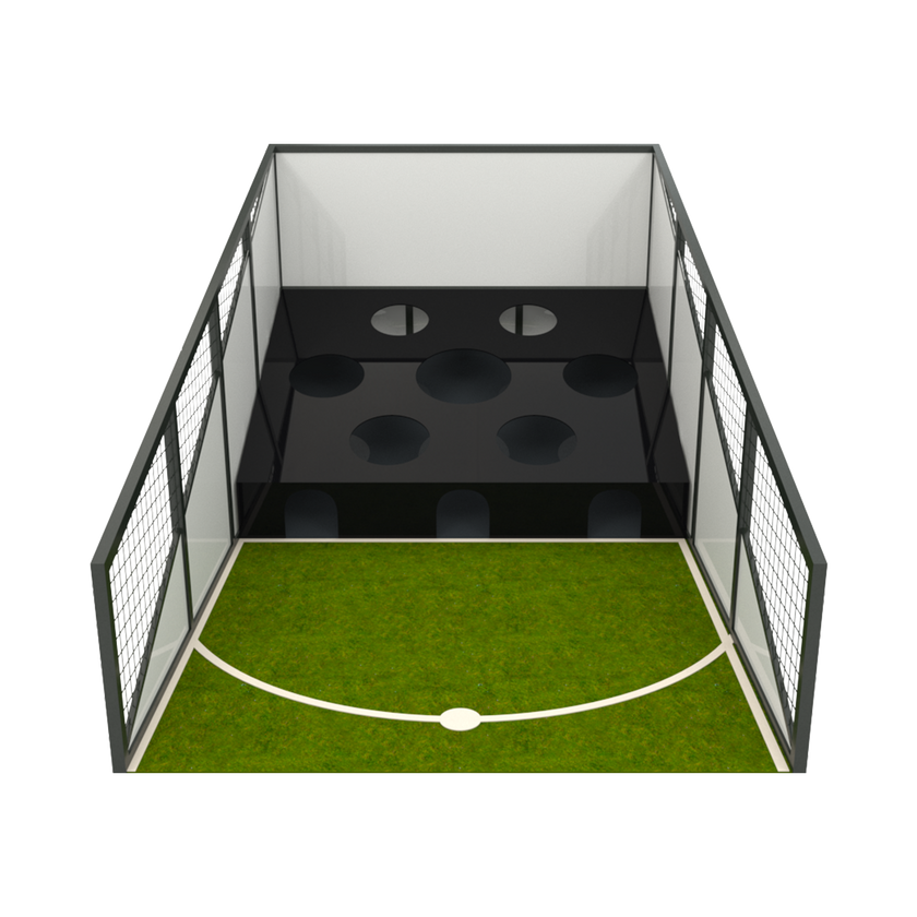 3d graphic of acura elite panenka with astro and fencing around equipment with transparent background