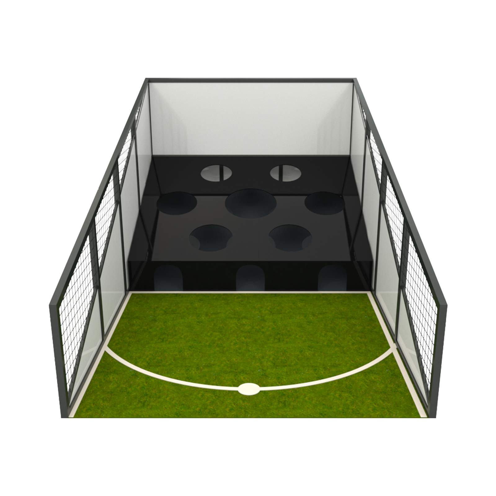 3d graphic of acura elite panenka with astro and fencing around equipment with transparent background