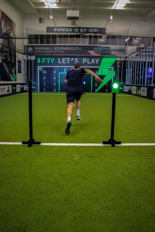 Thumbnail of man using wireless sprint lane inside indoor facility