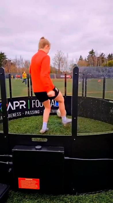 video thumbnail of girl kickking ball outside while using acura elite icon fast feet with branding on inside panels