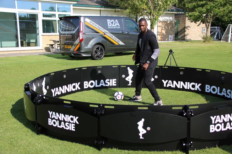 man training football skills with yannick bolasie branded black icon 4m 12-panel arena